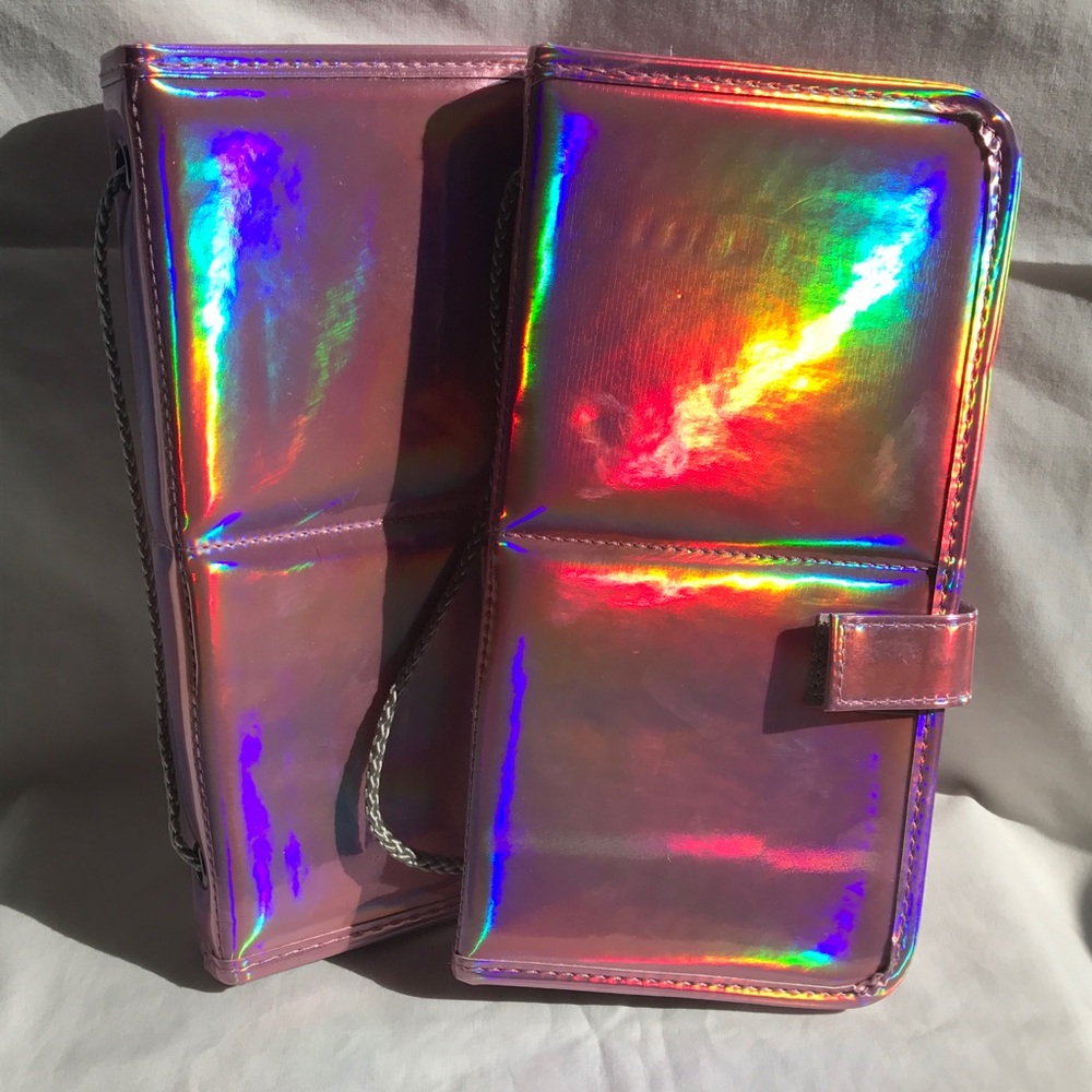Pink Holographic Makeup Carrying Easel